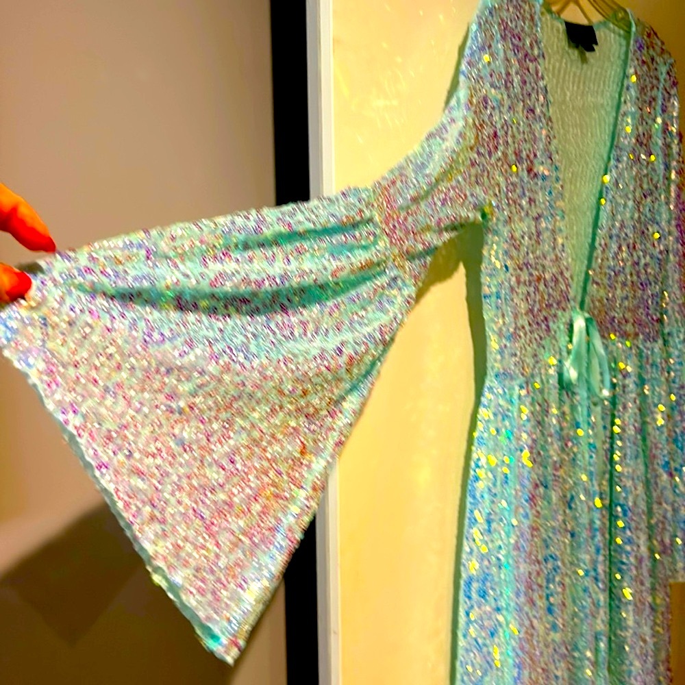Sequined dress 👗 CLUB-EXX size L/XL
Aqua - Picture 4 of 8